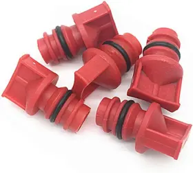 Comok 726084266087 5pcs Red Tone Air Compressor Male Thread Diameter 18mm Plastic Oil Breather Cap