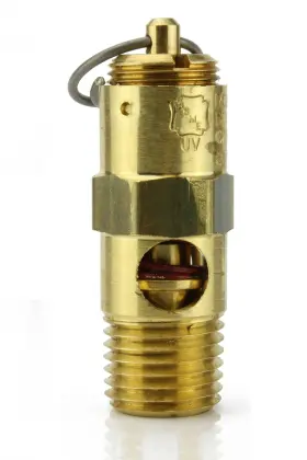 As250135 Conrader 135 Psi Air Compressor Safety Relief Pop Off Valve Solid 1.75 Inches Gold