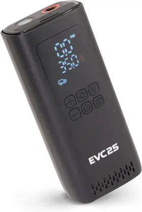 Corporation 445026594547 Portable Rechargeable Tire Inflator Compressor - Led Gauge Compact To Mid-size