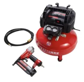Craftsman 313020137176 Brad Nailer And Air Compressor Combo Kit With Hose Cmec1kit18