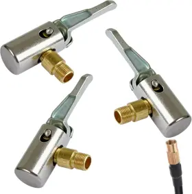 Cshuojaz Sj202522 3 Pcs Lock-on Air Chuck Adapter Metal Tire Inflator Hose Nozzle Leak-free W
