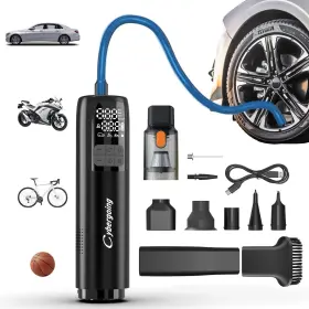 Cybergoing 974123314563 Tire Inflator Portable Air Compressor 150 Psi And Handheld Car Vacuum Cordless