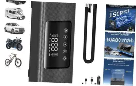 T2500-2 Dexico Portable Air Compressor Tire Inflator -upgrade 16000mah Electric