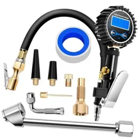 Diktalk 10036977 Digital Tire Gauge With Inflator And Deflator - Led Display 0.1 Psi Resolution