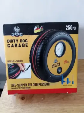 Dirty Dog Garage 810136140699 Tire-shaped Air Compressor 250 Psi