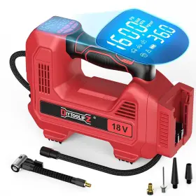 Sku120950002 Diytoolifz Cordless Tire Inflator Air Compressor For Milwaukee 18v Battery Portable Han