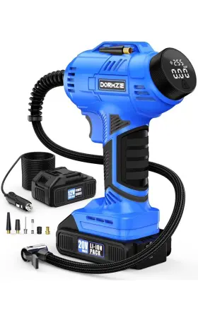 Dormzie 972513108389 Tire Inflator Portable Air Compressor 150 Psi Handheld Pump For Car Tires