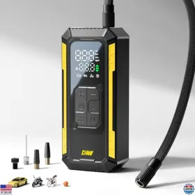 B0fbgpp6k6 Dww Portable Tire Inflator 150 Psi Air Compressor With Digital Gauge And Led Light