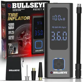 6146 E Mishan & Sons Pocket Air Car Tire Inflator Portable Compressor By Bullseye Pro Rechargeab