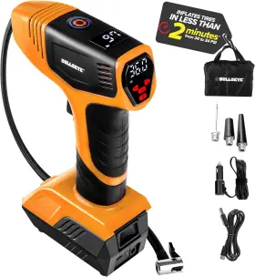 2441 E. Mishan & Sons Inc. Emson Bullseye Pro Ason Tv Digital Tire Inflator Automatic 150 Psi With Gauge Displ