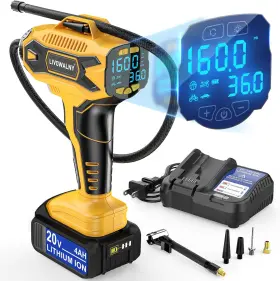 Ecarke 705353737411 Cordless Tire Inflator Air Compressor Compatible With Dewalt 20v Max Battery P