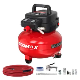 0210673a Ecomax Air Compressor 6 Gallon 150 Psi Pancake Portable Oil-free Tank With 10 P