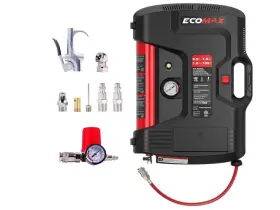 Ecomax 810941034381 Wall Mount Air Compressor With 8 Pcs Accessory Kit Tire Inflator Portabl