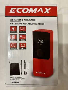 Em1215-003 Ecomax 12.6 V Portable Digital Cordless Inflator For Tires With Auto-stop