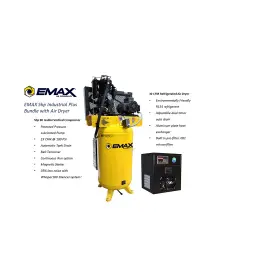 4906678 Emax Silent Vertical Air Compressor Bundle 5hp 80 Gal 230/460 Volts Model#