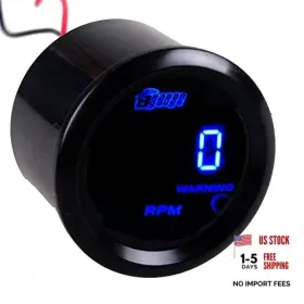 Etopars 602105327749 2 Inch 52mm Black Car Auto Digital Blue Led Light Tacho Gauge