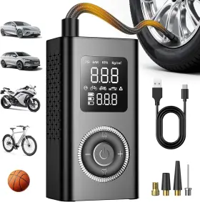 St17-25 Evekas Tire Inflator Portable Air Compressor With Type-c Charging Digital Pressure Gau