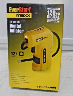 Everstart 814632013808 Maxx 12 Volt Inflator 120 Psi Digital Gauge Auto Stop 12ft Reach