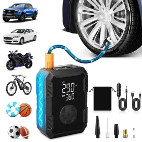 Xp-cqb-3-hei Evjeal Tire Inflator Portable Air Compressor Wireless And 12v Dual Power Auto Shut-