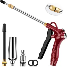 Ecag26b Evoultes High Flow Air Blow Gun With Adjustable 8-14in Extension Upgraded Red Nozzle