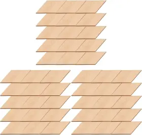 H554g51r909bm Exceart 90 Pcs Unpainted Wood Rhombus Wooden Ornaments - Shape Cutouts F