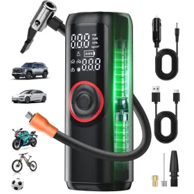 Ap-6400-5.14 Excecar Tire Inflator Portable Air Compressor Pump For Car Tires With Press