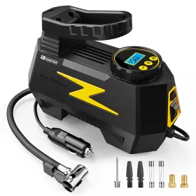 Fa-12117-yellow Fadakwalt Tire Inflator Portable Air Compressor Dc 12v Pump With Led
