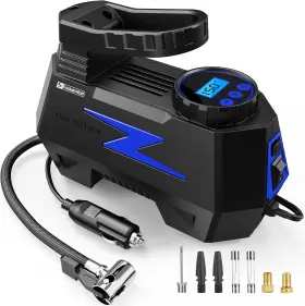 Fad-12117-blue Fadakwalt Tire Inflator Portable Air Compressor Dc 12v Pump With Led And 150psi