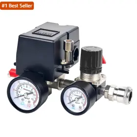 Sj16006 Fbang Air Compressor Pressure Switch With Regulator 90-120 Psi Compresso