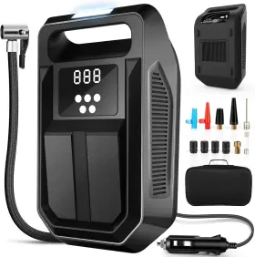 St-07 Fbk Tire Inflator Air Compressor Car Pump Automatic Durable Portable Digital Pro