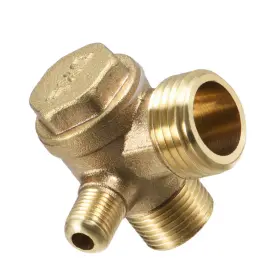 2ptxm10 Fixinairp 619668359957 3 Way Brass Check Valve 3/8ptx1/2ptxm10 Pneumatic Accessory For Air Compressor