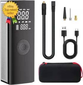 Flykid 313026499469 Tire Inflator Portable Air Compressor 5x Fast Cordless Pump For Car Tires Wi