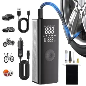 Flykid 700398679214 150psi Portable Air Compressor With 20000mah Battery And Digital Gauge