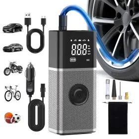 Flykid 734038384282 New Inflator Portable Air Compressor 150psi Pump For Car Tires With Rechargeable