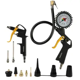 Fornax 850038383480 Tire Inflator Deflator Air Pressure Gauge With Rubber Hose Heavy Duty Ai