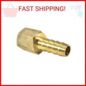 Forney Industries Inc 75358 Brass Fitting Barbed Hose End 1/4-inch End-by-3/8-inc