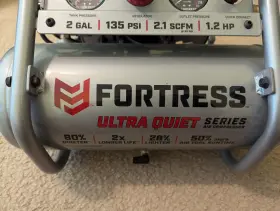 Fortress 193175356390 Ultra Quiet Portable 2 Gal Air Compressor -