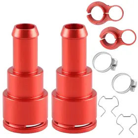 Fu15032062 Fusch Heater Hose Connector - 2pcs Aluminum Inlet/outlet 3/4in X 5/8in Co