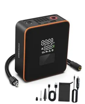 Nw12 Futher Quest Tire Inflator Portable Air Compressor 5x Faster Inflation With 7800mah 12v Dc