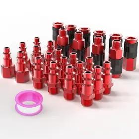 Jq-787 Gasher 28pcs Aluminium 1/4-inch Amt Universal Air Coupler And Plug Kit 1/4