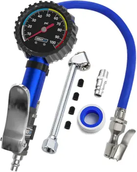 Gerchway Aig-r13 Tire Pressure Gauge With Inflator And Longer Hose - Most Accurate Heavy Duty