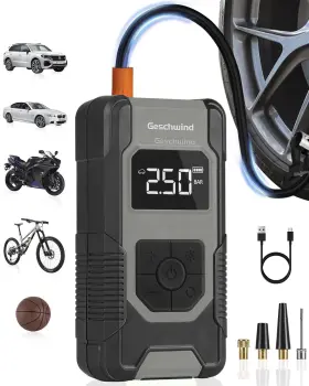 Geschwind 780374540462 Tire Inflator Portable Air Compressor-150psi Accurate Pressure Lc