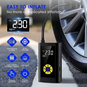 Globess 768443630115 Globest Portable Tire Inflator Rechargeable 4000mah Kcb-9537 - Black