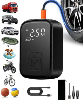 Gonlylai 762949114780 Tire Inflator Portable Air Compressor For Car 150 Psi Cordless Mini Bike Tir