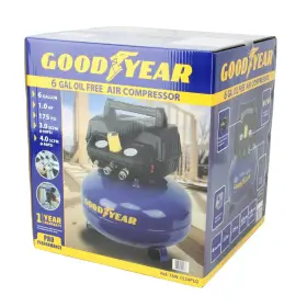 Taw-1524pu2-k Goodyear Pancake Air Compressor Kit 6gal With Nailer 18gage 1/4 Inch Hose Plugs