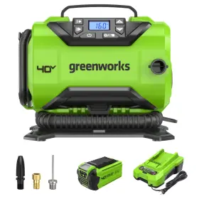 Iff401 Greenworks 40v Cordless Inflator Max 160psi With 2ah Battery And 2a Charger