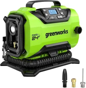 Pag301 Greenworks 24v Cordless Tire Inflator 160 Psi Portable Air Compressor 2 Pow