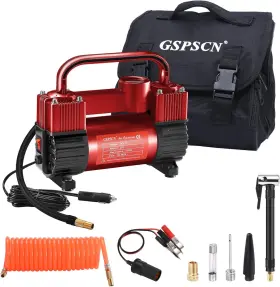 202-red Gspscn Red Tire Inflator Heavy Duty Double Cylinder Portable 12v Air Compressor 150psi 202-red Gspscn Red Tire Inflator Heavy Duty Double Cylinder Portable 12v Air Compressor 150psi