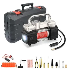 Gspscn 639631930280 Portable Air Compressor Pump Dual Cylinder Heavy Duty Tire Inflator With Led