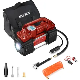 Pp6085xred Gspscn Portable Digital Car Tire Inflator With Gauge 150psi Auto Shut-off Hea